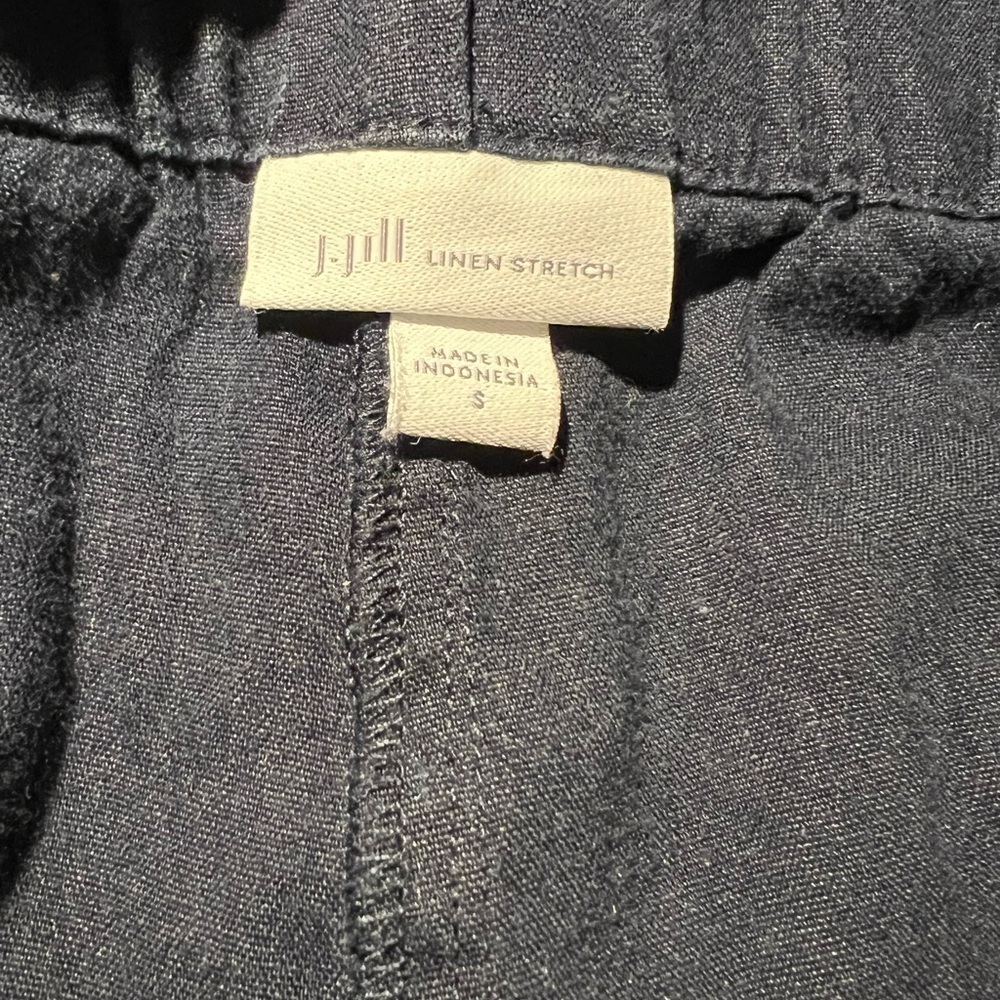 J. Jill Women's Navy Pull On Linen Blend Pants Size Small - Picture 5 of 7